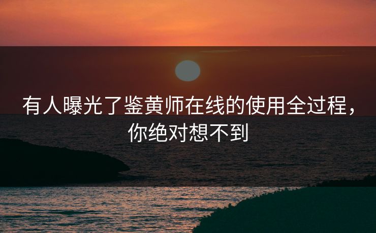 有人曝光了鉴黄师在线的使用全过程，你绝对想不到