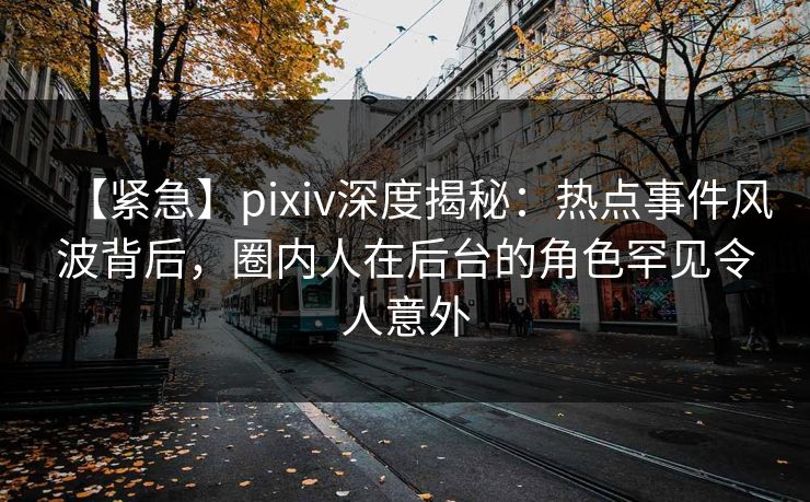 【紧急】pixiv深度揭秘：热点事件风波背后，圈内人在后台的角色罕见令人意外
