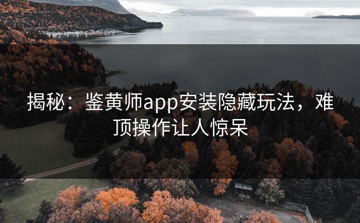揭秘：鉴黄师app安装隐藏玩法，难顶操作让人惊呆