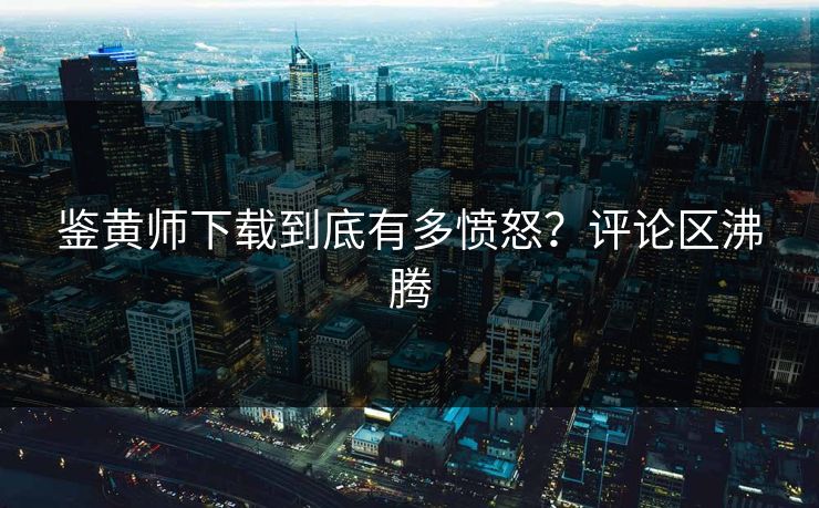 鉴黄师下载到底有多愤怒？评论区沸腾