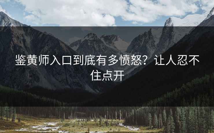 鉴黄师入口到底有多愤怒？让人忍不住点开