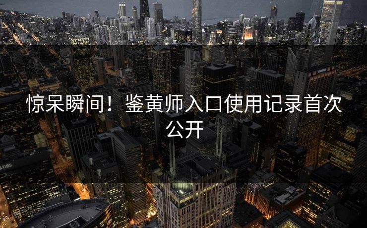 惊呆瞬间！鉴黄师入口使用记录首次公开