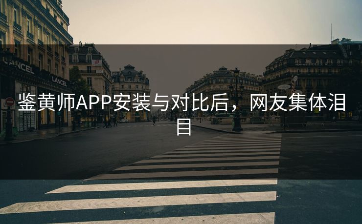 鉴黄师APP安装与对比后，网友集体泪目