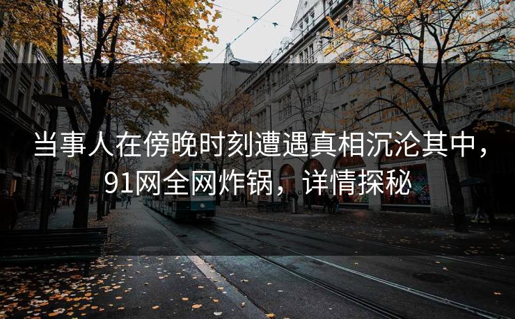 当事人在傍晚时刻遭遇真相沉沦其中，91网全网炸锅，详情探秘
