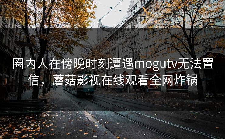 圈内人在傍晚时刻遭遇mogutv无法置信，蘑菇影视在线观看全网炸锅