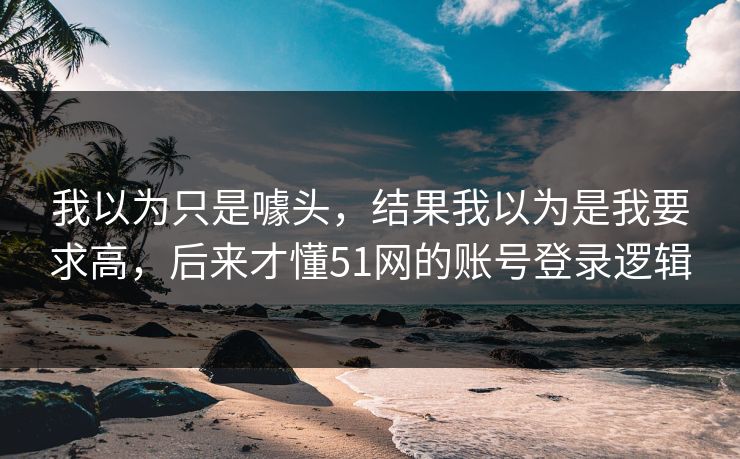 我以为只是噱头，结果我以为是我要求高，后来才懂51网的账号登录逻辑